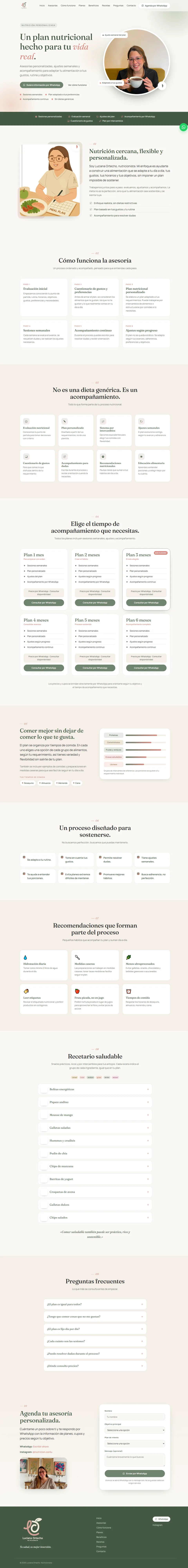 Sitio web de Luciana Ortecho, nutricionista